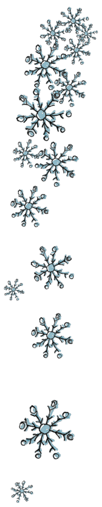 Hand-drawn snowflakes