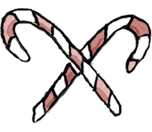 graphic art of two candy canes
