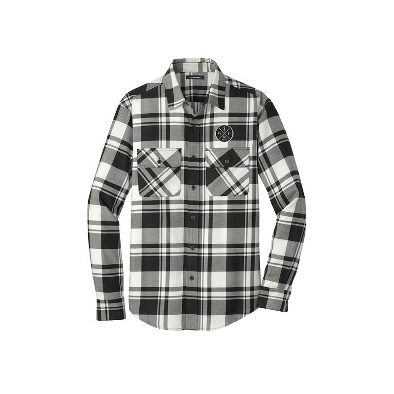 Men's Black & Snow White Buff Check Flannel