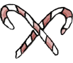 graphic art of two candy canes